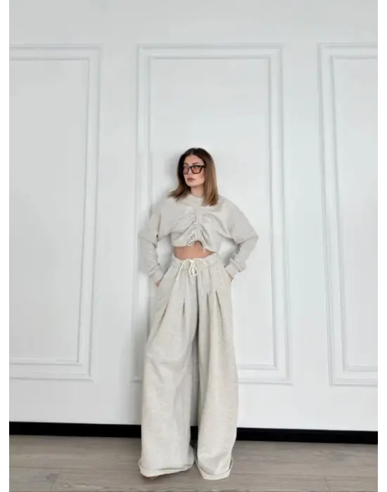 Omarı Elegan Gri İkili Takım