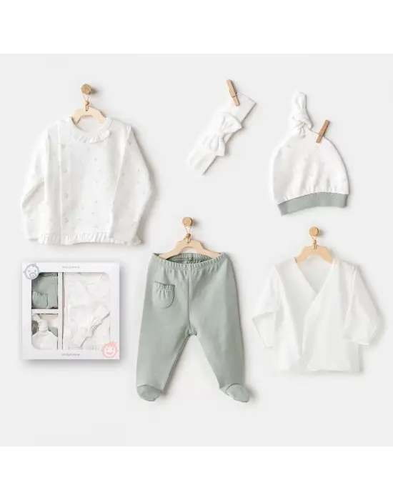 Omarı Sevimli Ayı Arkadaşlar 5 Parça Hastane Çıkışı Seti Yeşil