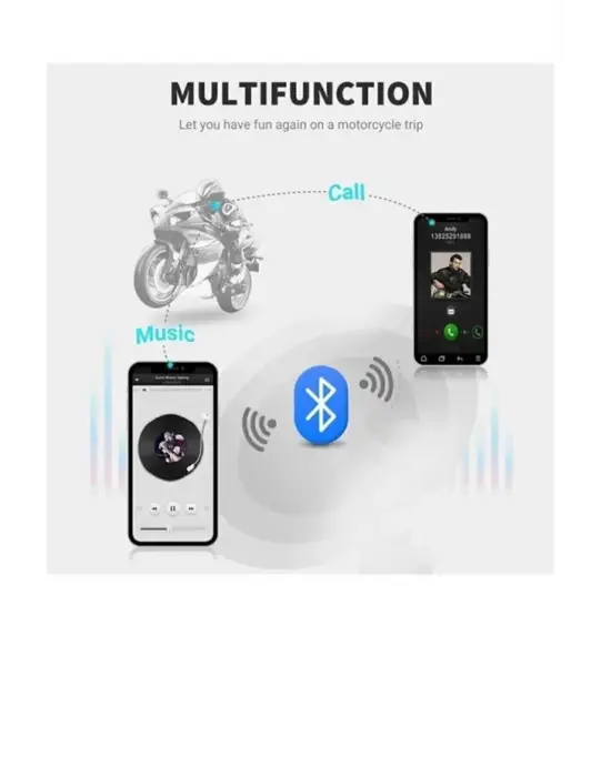 D60 2x Motosiklet Kask Kulaklığı Bluetooth Intercom Rgb Işıklı 2 Intercom Bağlantılı