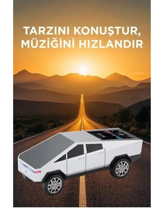 D68 Cyber Model Araba Tasarımlı Bluetooth Hoparlör 15w Güçlü Ses Rgb Led /tws/usb Beyaz