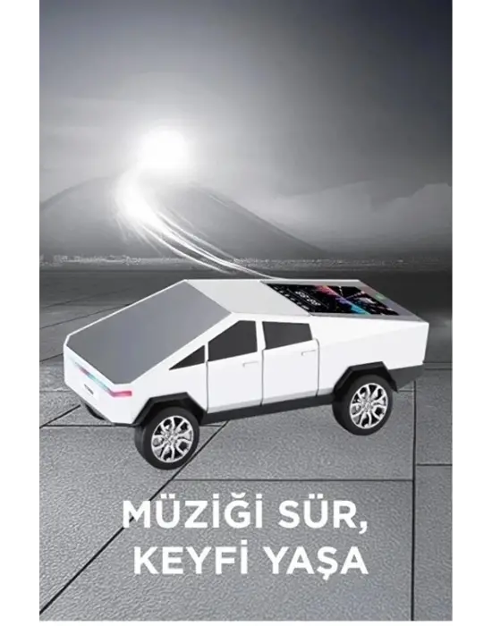 D68 Cyber Model Araba Tasarımlı Bluetooth Hoparlör 15w Güçlü Ses Rgb Led /tws/usb Beyaz