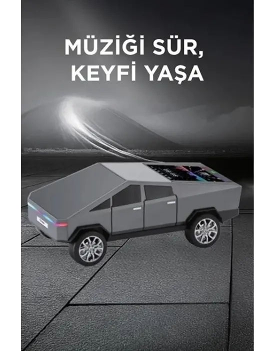 D68 Cyber Model Araba Tasarımlı Bluetooth Hoparlör 15w Güçlü Ses Rgb Led /tws/usb Gri