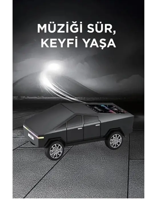 D68 Cyber Model Araba Tasarımlı Bluetooth Hoparlör 15w Güçlü Ses Rgb Led /tws/usb Siyah