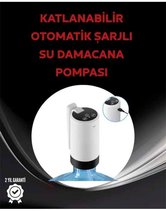 Daana Üstü Akıllı Su Pompası | 3 Daana Kullanım | 4w Güç | Micro Usb Şarjlı | Katlanabilir & Taşınabilir