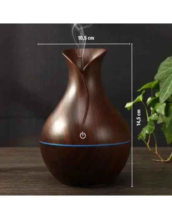 Damla Model Akasya Renk Hava Nemlendirici – Ultrasonik Soğuk Buhar Makinesi, LED Işıklı Masaüstü Oda Nemlendirici