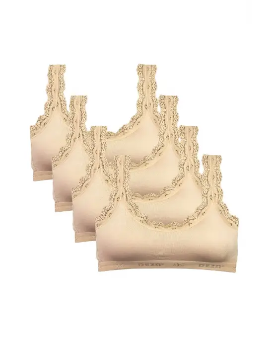 Omarı Dantel Nakış İşlemeli Bambu Kadın Büstiyer
