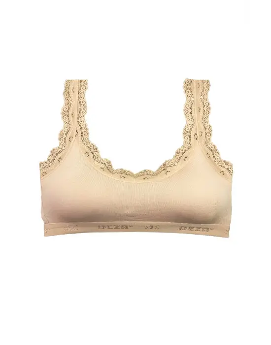Omarı Dantel Nakışlı ve Pedli Bambu Kadın Büstiyer