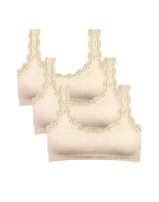 Omarı Dantel Nakışlı Bambu Kadın Büstiyer Seti