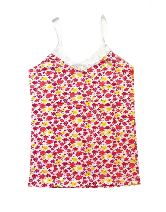 Omarı Yazının Serinliği Kadın Desenli Dantelli Atlet