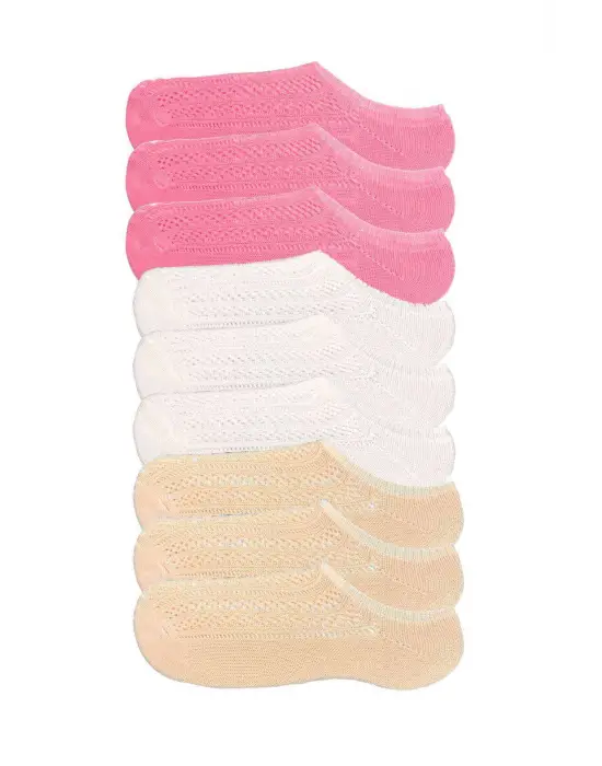 Omarı Yumuşak Pamuklu Dantelli Kadın Sneaker Çorap Seti