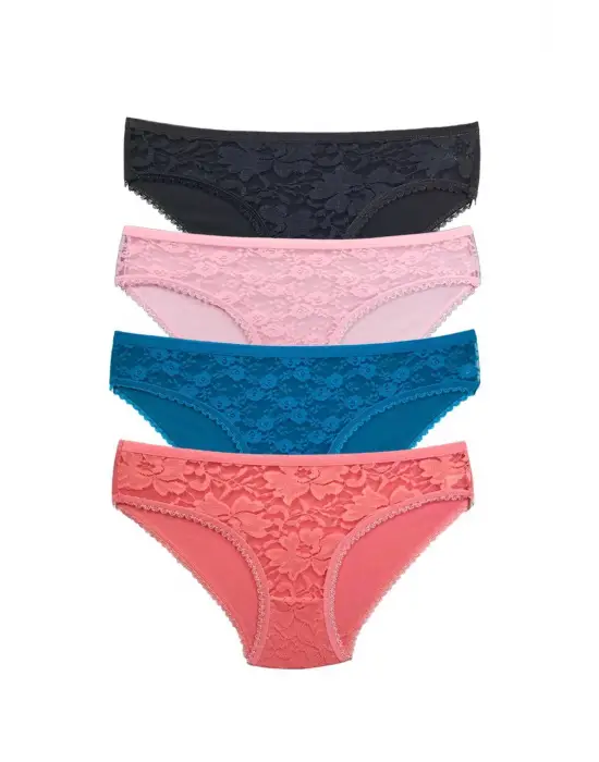 Omarı Transparan Kadın Slip Külot Seti