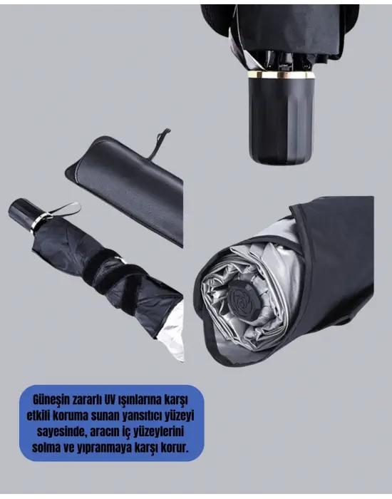 Dayanıklı Upe Alaşımlı Şemsiye Tipi Araç Güneşliği - Kolay Katlanır