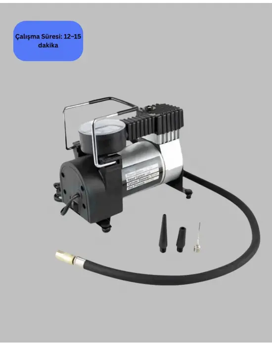 Dc 12v Metal Hava Kompresörü Araç Lastik Şişirme 35l/dk