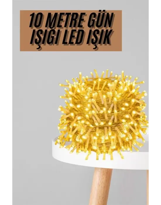 Dekoratif Peri Led 100 Ledli Gün Işığı Pilli 10 Metre Gün Işığı