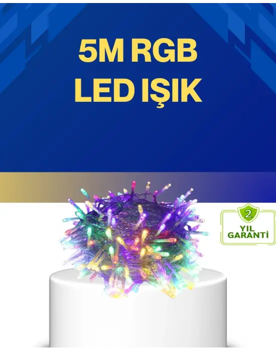 Dekoratif Peri Led 5 M 50 Ampullü Şeffaf Kablo Aydınlatma