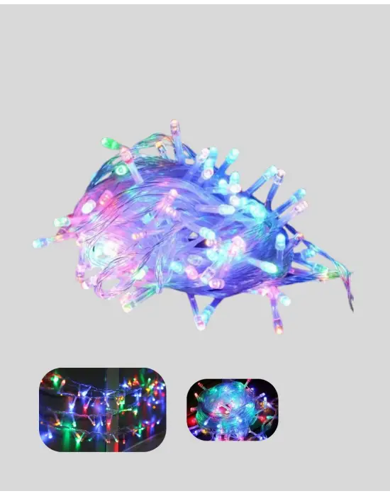 Dekoratif Peri Led 5 M 50 Ampullü Şeffaf Kablo Aydınlatma