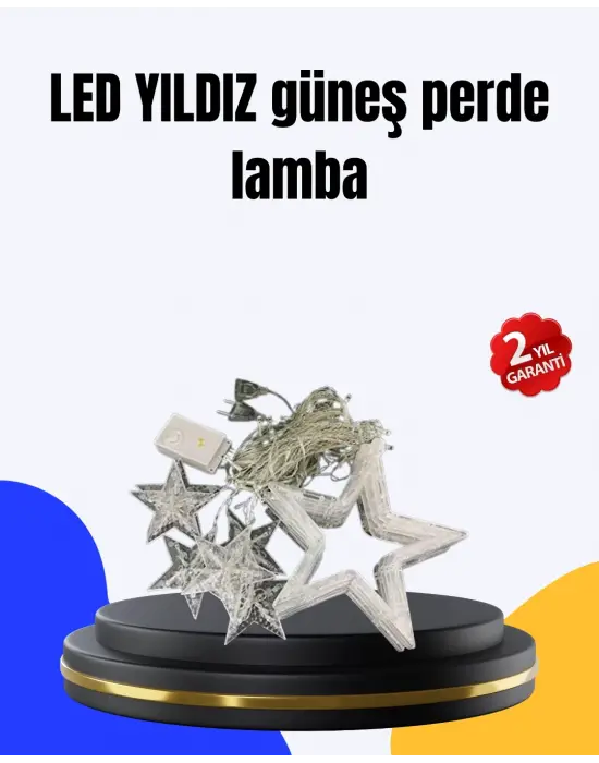 Dekoratif Yıldız Peri Led Perde 3x3 Metre Ortam Işığı