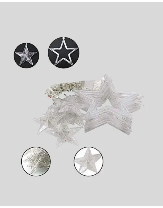 Dekoratif Yıldız Peri Led Perde 3x3 Metre Ortam Işığı