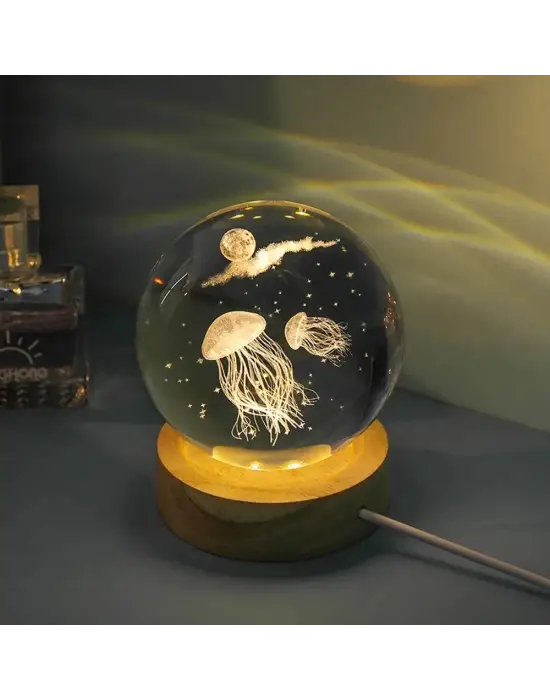 Deniz Anası Tasarımlı Cam Küre Işıklı
