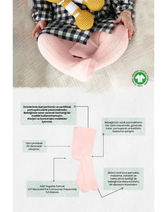 Derby Basic Tekli Penye Külotlu Çorap Bs50102b Pembe