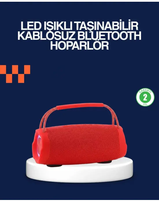 Derin Baslı Çift Hoparlörlü Taşınabilir Kablosuz Hoparlör