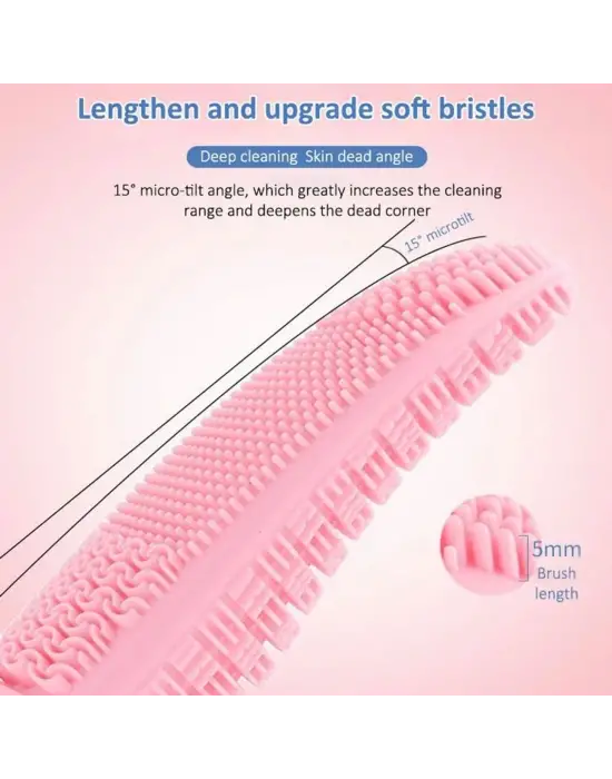 Omarı İnce Kaba Silikon Uçlu Elektrikli Yüz Temizleyici Fırça