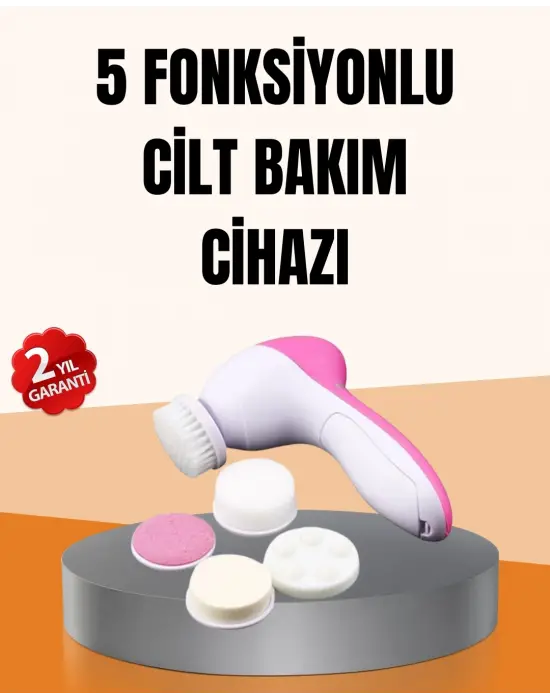 Derin Temizleme Ve Masaj İçin 5 Başlıklı Yüz Cilt Bakım Aleti