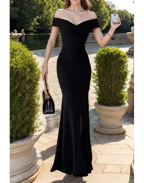 Omarı Dalgalı Kumaş Değerlendirmesiyle Zarif Elbise