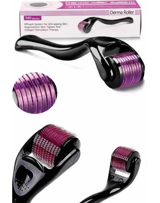 Derma Roller Titanyum Uçlu 540 İğneli 1 Mm Saç Sakal Çıkarma Ve Cilt Bakım Masaj Aleti