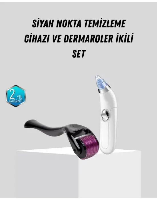 Dermaroller Ve Vakumlu Siyah Nokta Temizleme Cihazı 2’li Cilt Bakım Seti