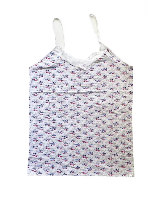 Omarı Desenli Kadın Askılı Pamuklu Atlet Seti