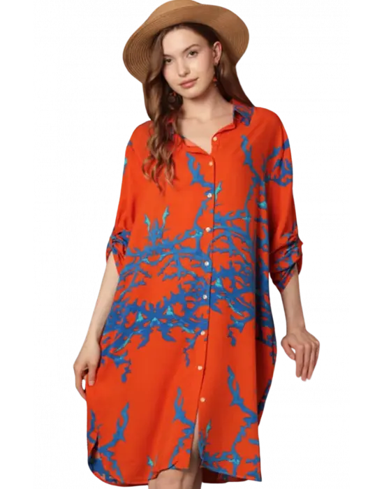 Göz Alıcı Desenli Elbise