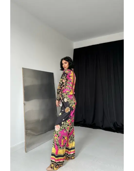 Omarı Desenli Gömlek ve Pantolon Takımı