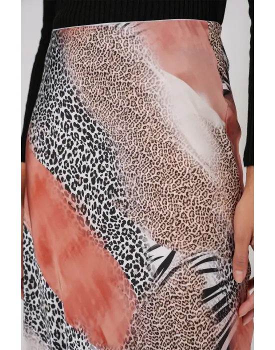 Desenli Saten Etek 15877 - Turuncu