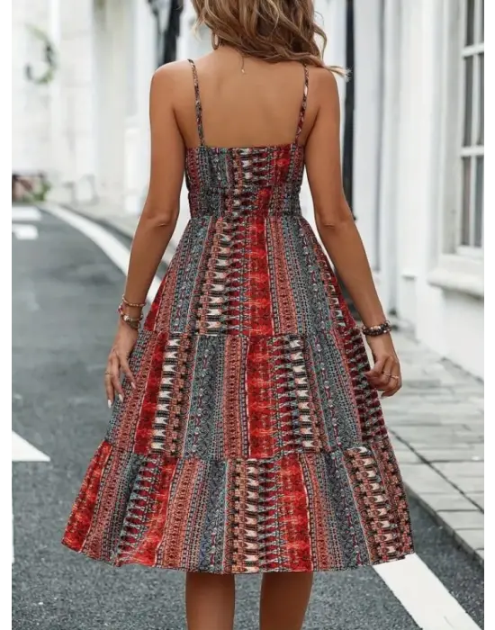 Omarı Desenli Süprem Elbise