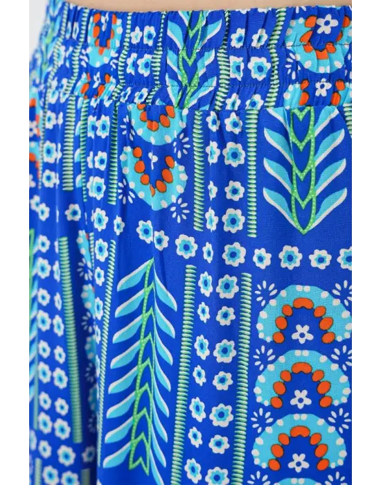 Desenli Viskon Pantolon 6749 - Saks