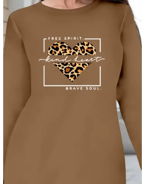 Omarı Feminin Desenli Uzun Kollu Viskon Bluz