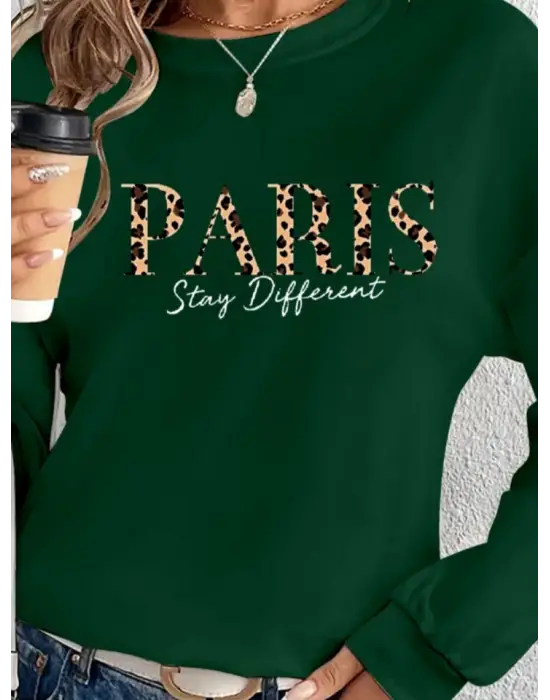 Omarı Desenli Kadın Uzun Kollu Viskon Bluz