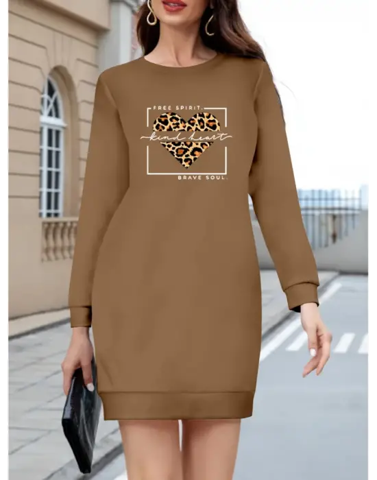 Omarı Feminin Desenli Uzun Kollu Viskon Bluz