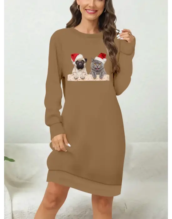 Omarı Desenli Uzun Kollu Viskon Bluz