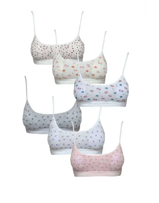 Omarı Desenli Yarım Askılı Pedli Büstiyer Seti