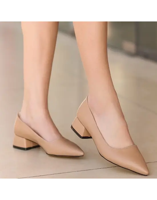 Desniy Nude Cilt Topuklu Ayakkabı