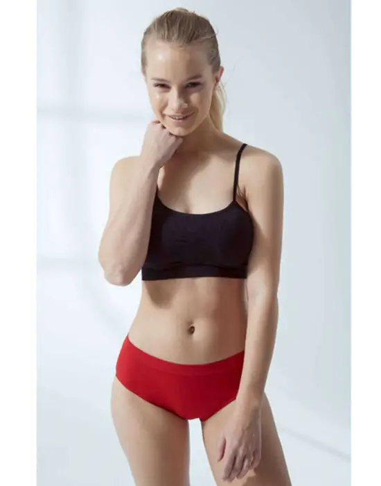 Omarı Siyah İp Askılı Destekli Kadın Büstiyer