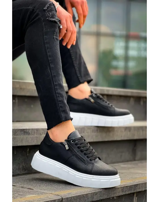 Omarı Yüksek Taban Beyaz Detaylı Günlük Spor Ayakkabı