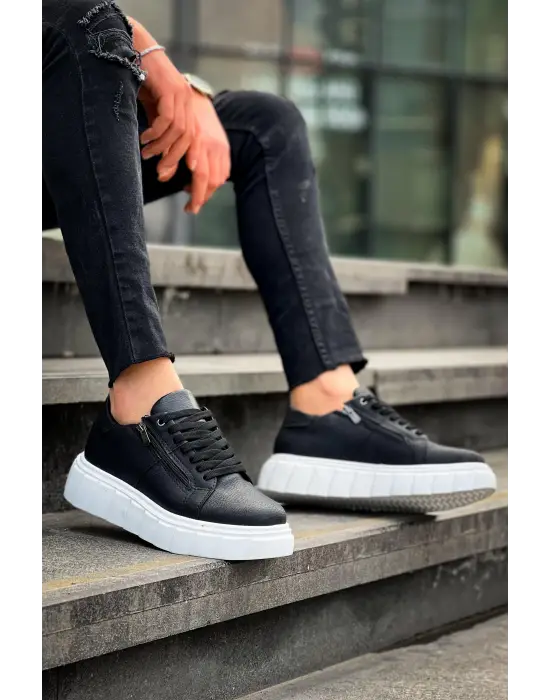 Omarı Yüksek Taban Beyaz Detaylı Günlük Spor Ayakkabı