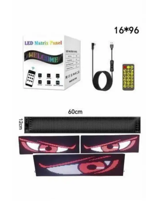 Digital Araba Yazısı Ekran Matrix En Büyük Boy Matrix Led Panel 19*96 Pıxel
