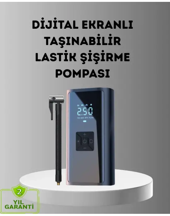 Dijital Ekranlı Kablosuz Hava Pompası Led Işıklı 12v 80w