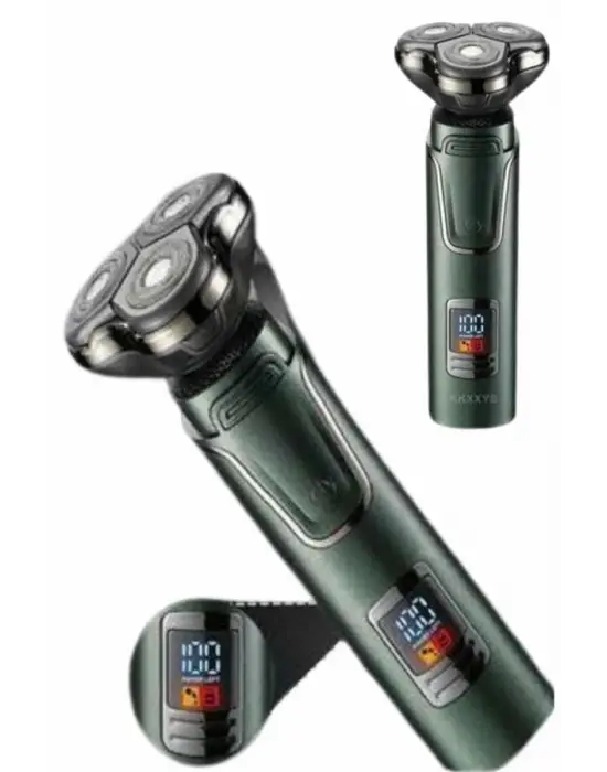 Dijital Göstergeli 3 Başlıklı Tıraş Makinesi Islak Kuru Lazer Öncesi Günlük