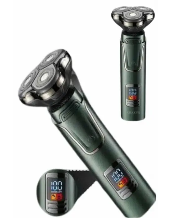 Dijital Göstergeli 3 Başlıklı Tıraş Makinesi Islak Kuru Lazer Öncesi Günlük