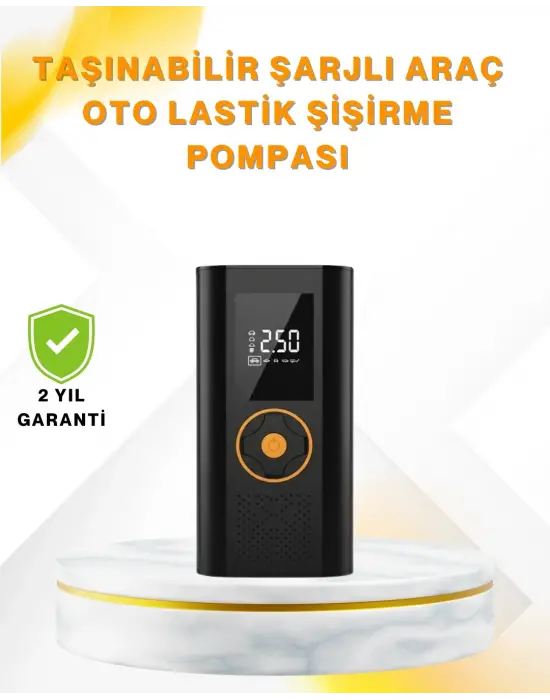 Dijital Göstergeli Taşınabilir Hava Kompresörü Güçlü Şişirme Performansı